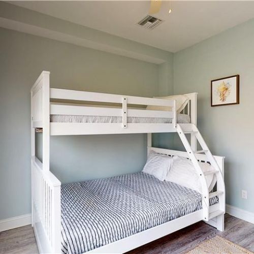 Bedroom 2 | bunk bed with full mattress on bottom, twin on top