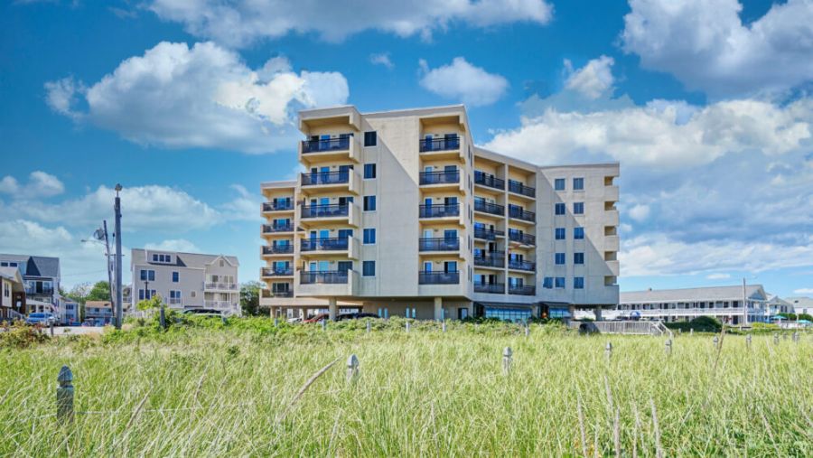 View of property from the beach