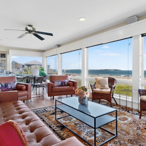 Living room with ocean views