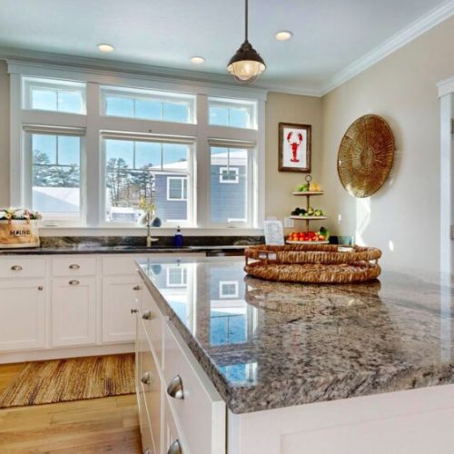 Spacious kitchen with island