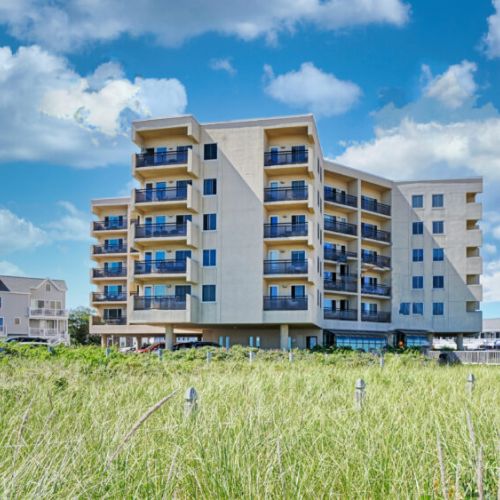 View of property from the beach