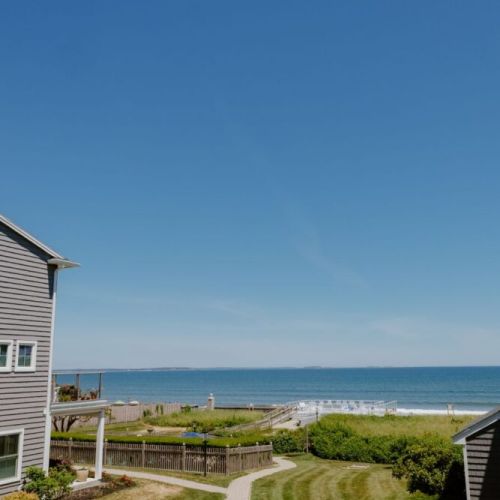 View of private beach access from the balcony