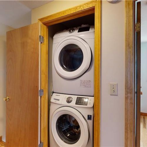 Second floor | stack pack washer and dryer