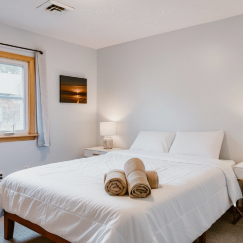 Seaglass Cottage 86 Bedroom 3 | Queen Bed | Bed Linens shown are computer-generated