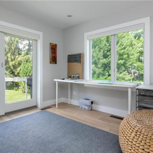 Office space | sliding glass door to porch