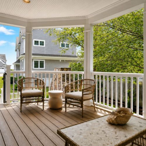Deck with patio furniture