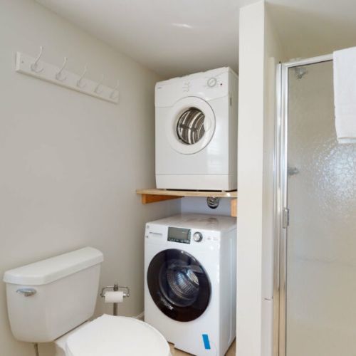 Washer and dryer available | stand up shower