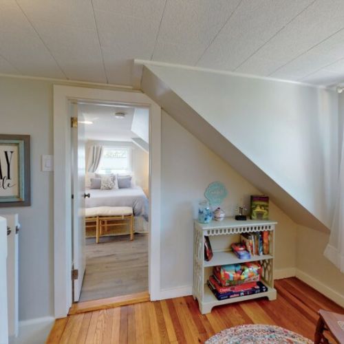 Reading area at top of stairs