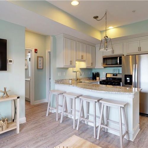 Kitchen island with seating for four