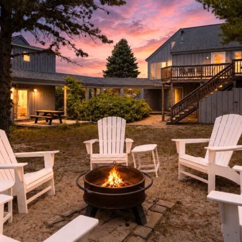 Firepit | in law suite with catwalk to primary house