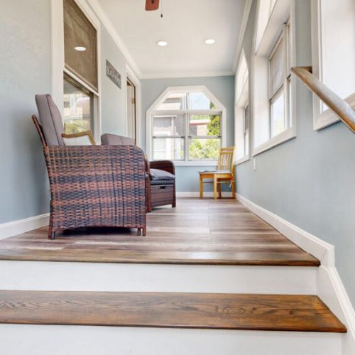 Sunroom connected off of living room